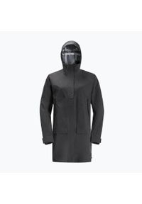 Kurtka przeciwdeszczowa damska Jack Wolfskin Goldgewann Parka. Kolor: czarny. Sport: turystyka piesza
