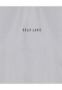 SELF LOVE - Szary t-shirt New York. Kolor: szary. Materiał: dresówka, bawełna. Wzór: nadruk #4