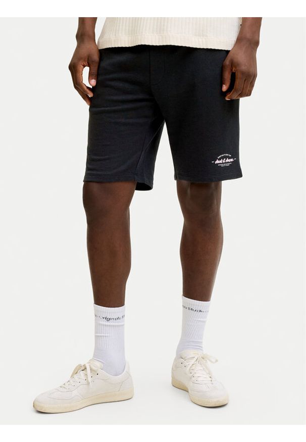 Jack & Jones Szorty sportowe Gordon Brandon 12292136 Czarny Regular Fit. Kolor: czarny. Materiał: bawełna. Styl: sportowy