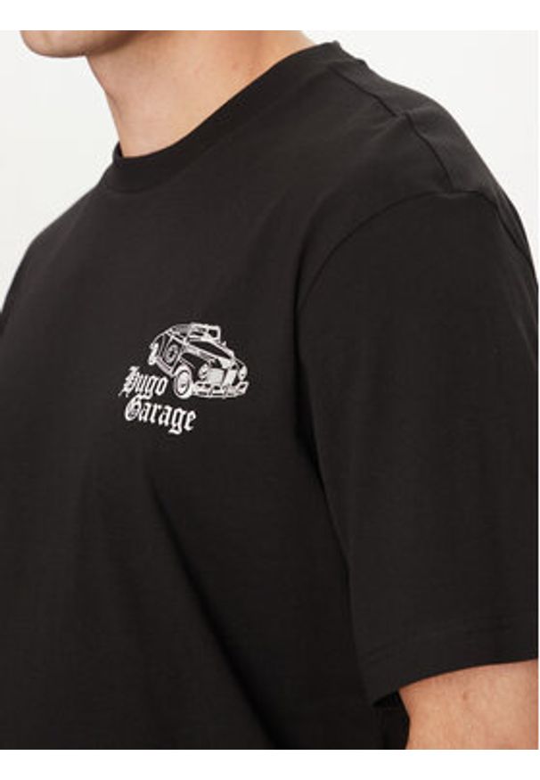 Hugo - HUGO T-Shirt Natopu 50536104 Czarny Regular Fit. Kolor: czarny. Materiał: bawełna