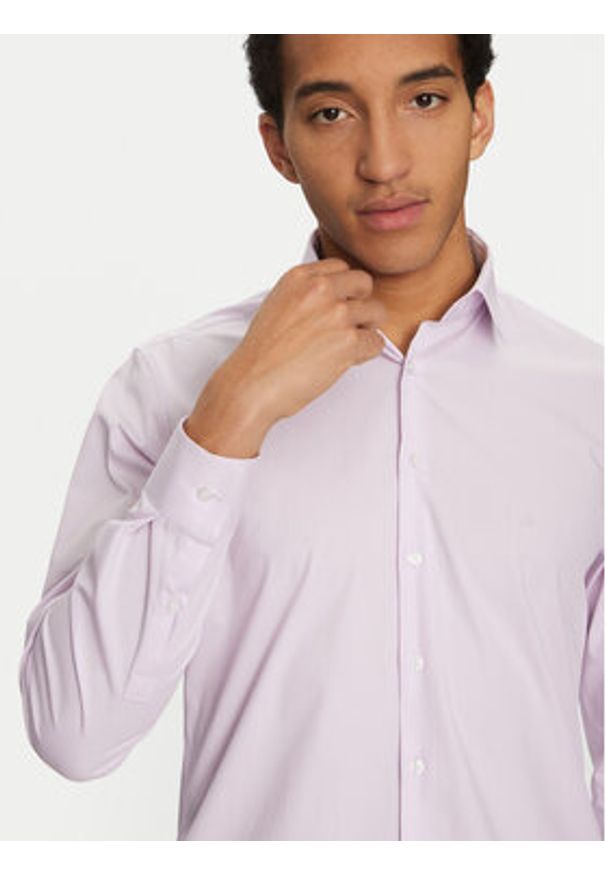 Calvin Klein Koszula K10K108229 Fioletowy Slim Fit. Kolor: fioletowy. Materiał: bawełna