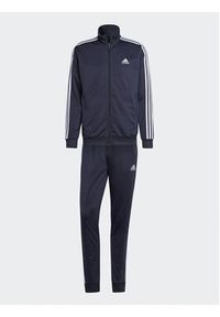 Adidas - adidas Dres Basic 3-Stripes HZ2220 Granatowy Regular Fit. Kolor: niebieski. Materiał: syntetyk