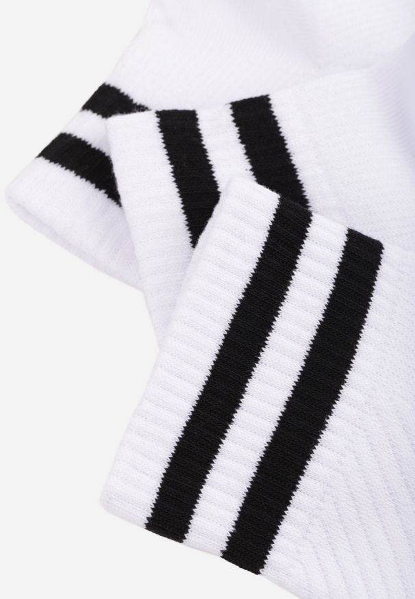 Born2be - Białe 3-pack Skarpety Sportowe z Bawełną Alohilani. Kolor: biały. Materiał: bawełna