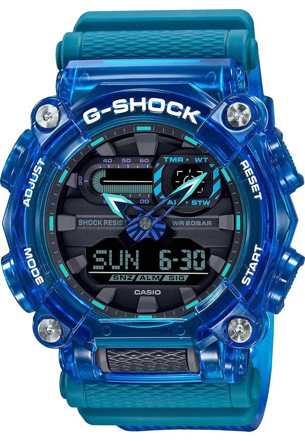 Zegarek sportowy G-SHOCK Casio G-Shock GA-900SKL-2AER 200m niebieski. Kolor: niebieski. Styl: sportowy