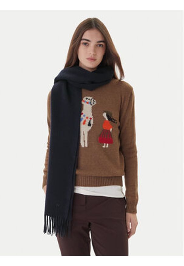 Weekend Max Mara Szalik Scoglio 2525546105 Granatowy. Kolor: niebieski. Materiał: materiał, wełna