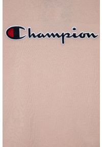 Champion T-shirt bawełniany dziecięcy 404231 kolor różowy. Okazja: na co dzień. Kolor: różowy. Materiał: bawełna. Wzór: haft. Styl: casual #2