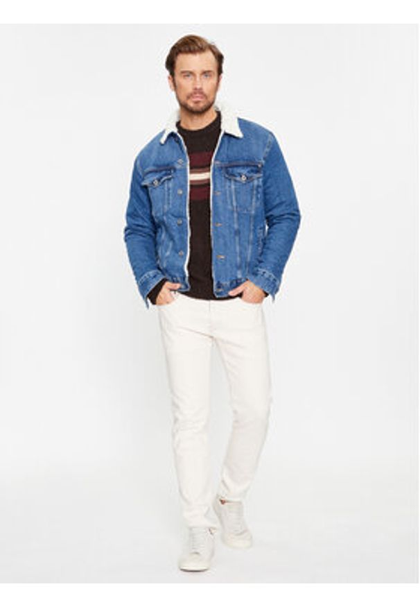 Pepe Jeans Sweter Scott PM702370 Brązowy Regular Fit. Kolor: brązowy. Materiał: bawełna