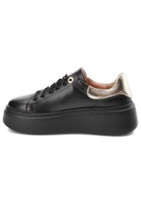 DAMISS - Czarne Sneakersy Damiss Wygodne Skórzane Buty. Okazja: na co dzień. Kolor: czarny. Materiał: skóra. Szerokość cholewki: normalna #7