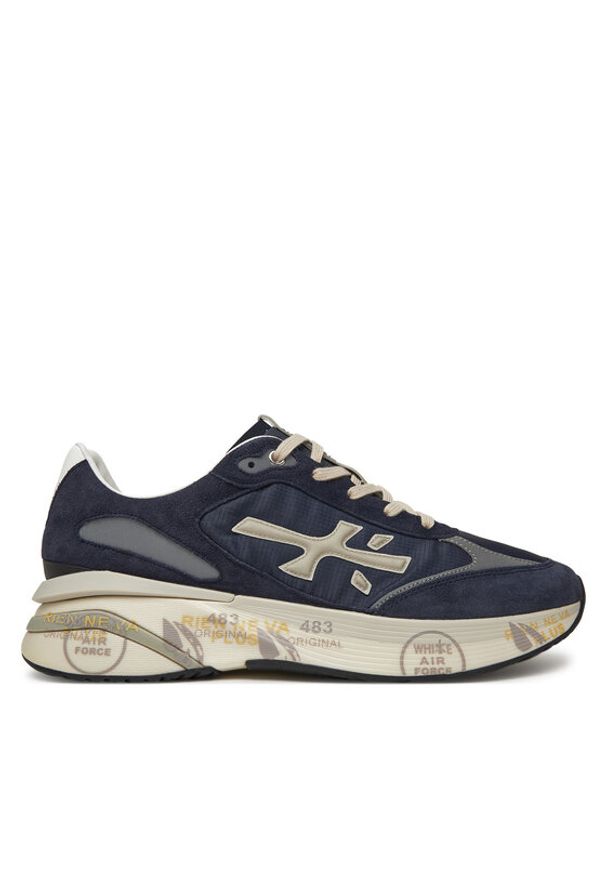 Premiata Sneakersy MOERUN VAR 7306 Granatowy. Kolor: niebieski. Materiał: skóra, zamsz