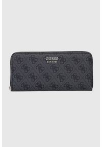 Guess - GUESS Czarny portfel damski Brenton. Kolor: czarny. Materiał: skóra ekologiczna