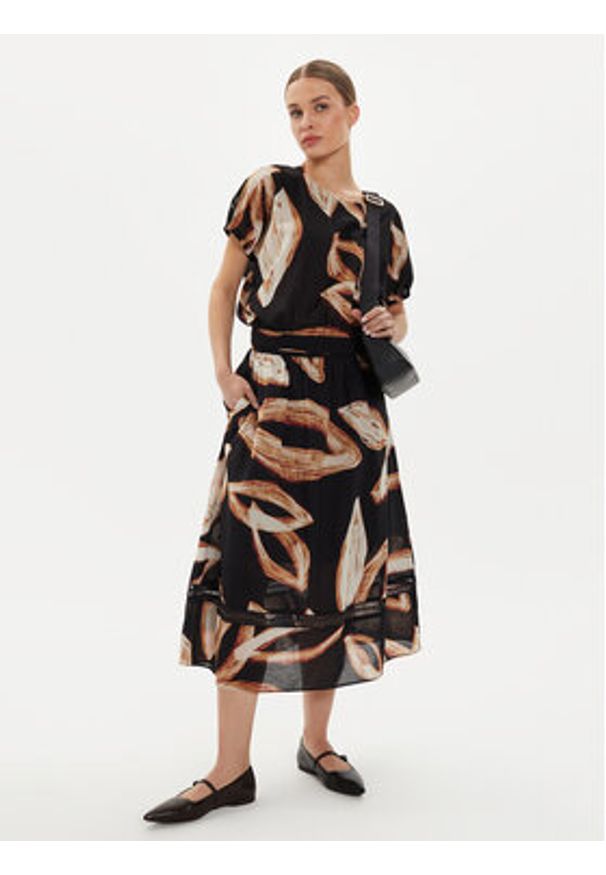 DKNY Bluzka P4EA0X37 Czarny Oversize. Kolor: czarny. Materiał: bawełna