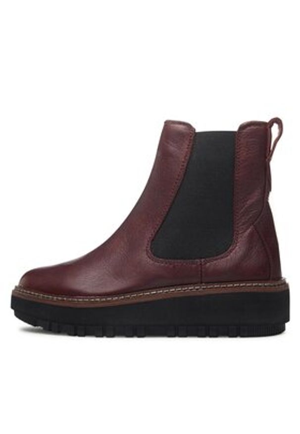 Clarks Sztyblety Orianna W Up 261748224 Bordowy. Kolor: czerwony. Materiał: skóra