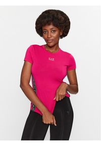 EA7 Emporio Armani T-Shirt 6RTT25 TJKUZ 1419 Różowy Regular Fit. Kolor: różowy. Materiał: syntetyk, wiskoza #1
