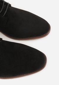 Born2be - Czarne Sznurowane Półbuty z Imitacji Zamszu w Eleganckim Stylu Rhodica. Okazja: na co dzień, do pracy. Kolor: czarny. Materiał: zamsz. Styl: elegancki #3
