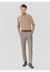 Pako Lorente - PAKO LORENTE – Beżowy gładki golf męski. Typ kołnierza: golf. Kolor: biały, beżowy. Materiał: poliamid, bawełna, elastan. Wzór: gładki. Sezon: zima, jesień #10