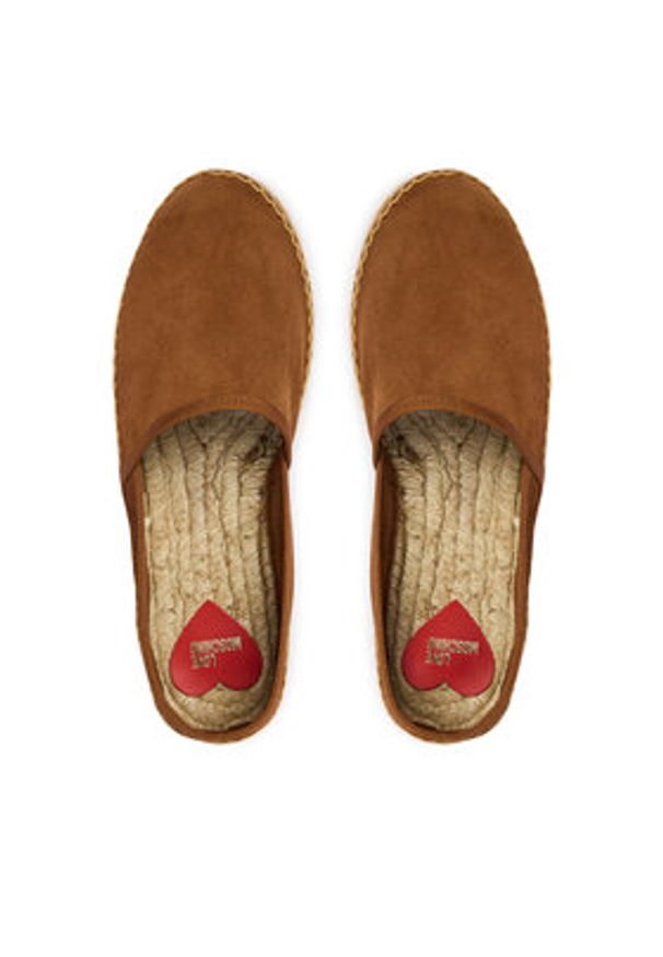 Love Moschino - LOVE MOSCHINO Espadryle JA10572G0OIG5200 Brązowy. Kolor: brązowy. Materiał: zamsz, skóra