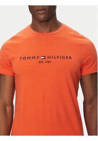 TOMMY HILFIGER - Tommy Hilfiger T-Shirt Logo MW0MW11797 Pomarańczowy Regular Fit. Kolor: pomarańczowy. Materiał: bawełna #4