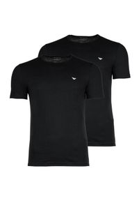 Emporio Armani Underwear Komplet 2 t-shirtów EM000391 AF14132 MC005 Czarny Regular Fit. Kolor: czarny. Materiał: bawełna