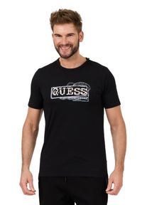 Guess - GUESS Czarny t-shirt Box Logo. Kolor: czarny #4