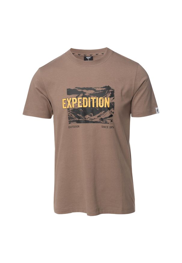 Hi-tec - T-shirt Męski Z Krótkim Rękawem Reman. Kolor: beżowy. Długość rękawa: krótki rękaw. Długość: krótkie