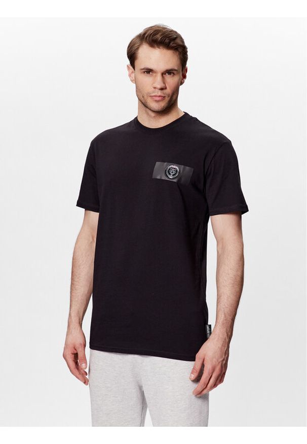 Plein Sport T-Shirt SACC MTK6027 SJY001N Czarny Regular Fit. Kolor: czarny. Materiał: bawełna. Styl: sportowy