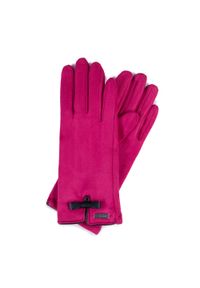 Wittchen - Damskie rękawiczki z kokardką różowe. Kolor: różowy. Materiał: poliester. Sezon: wiosna, jesień. Styl: casual, elegancki