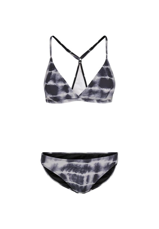 Urban Classics - Bikini Damskie Z Trójkątnymi Plecami Tie Dye Triangle. Kolor: czarny, wielokolorowy, biały