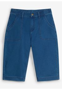 bonprix - Bermudy jeansowe z regulowanym pasem, loose fit. Kolor: niebieski #1