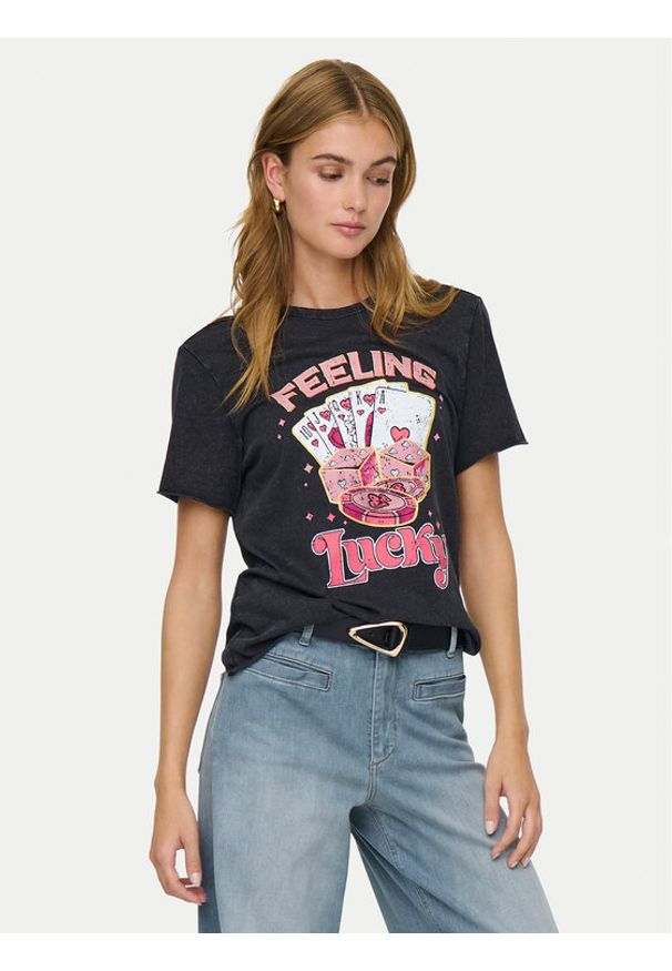 only - ONLY T-Shirt Lucy 15366031 Czarny Loose Fit. Kolor: czarny. Materiał: bawełna