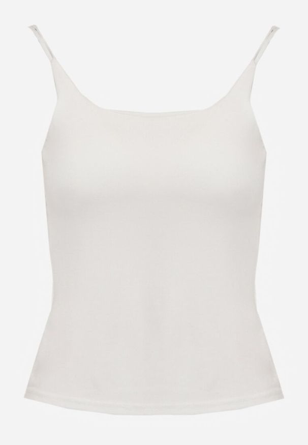 Renee - Biały Top z Wiskozy na Podwójnych Ramiączkach Indrea. Okazja: na co dzień. Kolor: biały. Materiał: wiskoza. Długość rękawa: na ramiączkach. Styl: casual, klasyczny