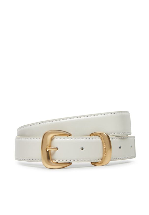 Calvin Klein Pasek Damski Sarah 2 Piece Logo Buckle Belt 25Mm LV04K7012G Biały. Kolor: biały. Materiał: skóra
