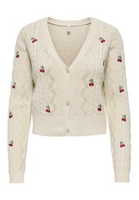 only - ONLY Kardigan Birtie 15363087 Beżowy Regular Fit. Kolor: beżowy. Materiał: syntetyk, bawełna #6