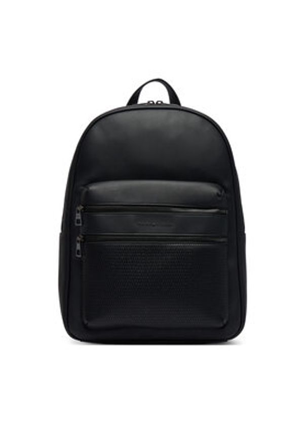 TOMMY HILFIGER - Tommy Hilfiger Plecak Th Woven Backpack AM0AM14093 Czarny. Kolor: czarny. Materiał: skóra