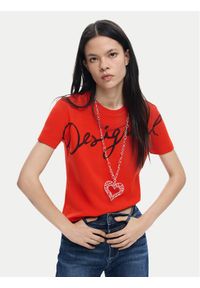 Desigual T-Shirt Florencia 26SWTK07 Czerwony Regular Fit. Kolor: czerwony. Materiał: bawełna #1