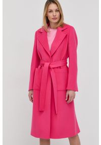 MAX&Co. Płaszcz wełniany kolor różowy przejściowy niezapinany. Okazja: na co dzień. Kolor: różowy. Materiał: wełna. Wzór: gładki. Styl: klasyczny, casual #5