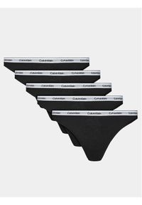 Calvin Klein Underwear Komplet 5 par stringów 000QD5221E Czarny. Kolor: czarny. Materiał: bawełna