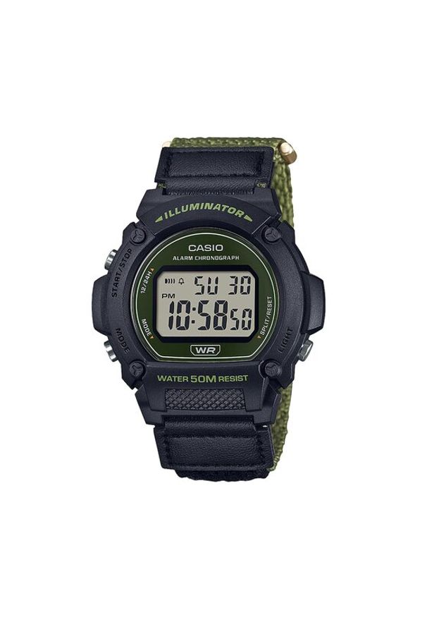 Casio Zegarek W-219HB-3AVEF Czarny. Kolor: czarny