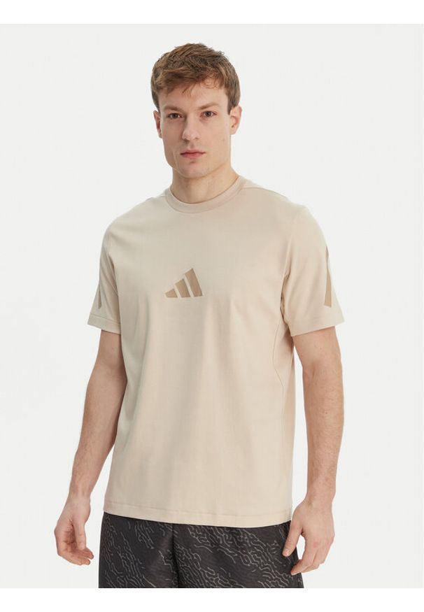 Adidas - adidas T-Shirt Z.N.E. KE4694 Beżowy Regular Fit. Kolor: beżowy. Materiał: bawełna