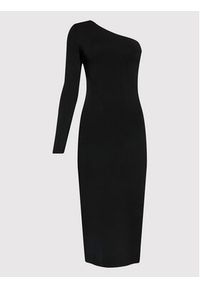 Victoria Victoria Beckham Sukienka koktajlowa One Shoulder 1222KDR003593A Czarny Slim Fit. Kolor: czarny. Materiał: wiskoza. Styl: wizytowy