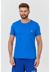 Emporio Armani - EMPORIO ARMANI Niebieski t-shirt basique. Kolor: niebieski #1