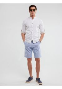 Big-Star - Szorty męskie bawełniane błękitne Gusto 401. Kolor: niebieski. Materiał: bawełna. Wzór: prążki. Styl: klasyczny, wakacyjny #3