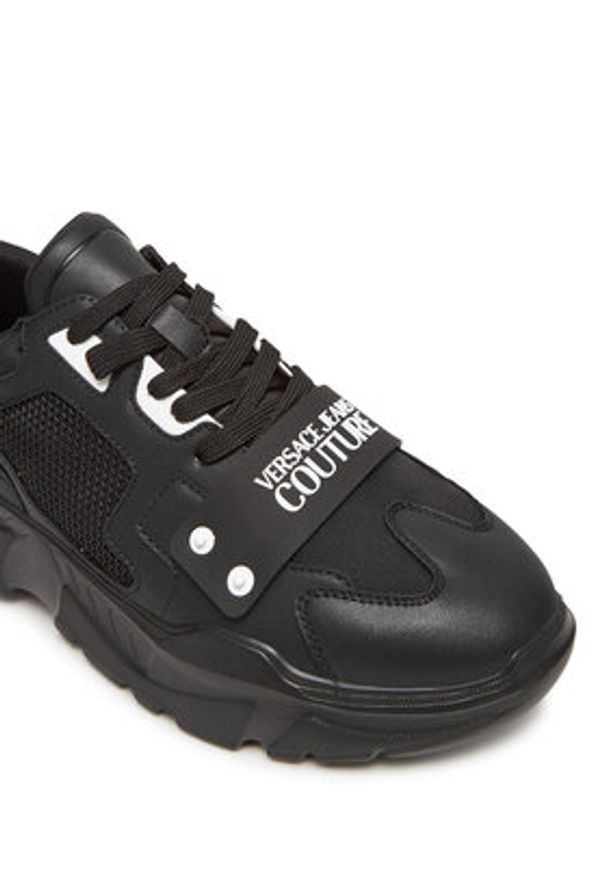Versace Jeans Couture Sneakersy 78YA3SC4 Czarny. Kolor: czarny. Materiał: skóra