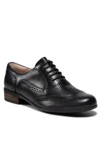 Clarks - Oxfordy CLARKS - Hamble Oak 203467134 Black Leather. Kolor: czarny. Materiał: skóra. Obcas: na obcasie. Wysokość obcasa: średni #1
