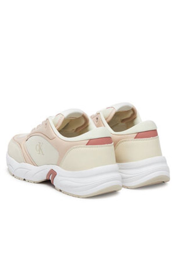 Calvin Klein Jeans Sneakersy Retro Tennis Mg Mix YW0YW01743 Écru. Materiał: materiał