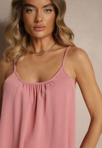 Renee - Różowy Basicowy Top z Bawełną Thireldi. Kolor: różowy. Materiał: bawełna. Sezon: lato #4