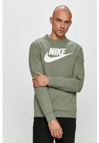 Nike Sportswear - Bluza. Okazja: na co dzień. Kolor: zielony. Długość rękawa: raglanowy rękaw. Wzór: nadruk. Styl: casual #1