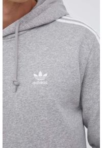adidas Originals bluza męska kolor szary z kapturem melanżowa. Typ kołnierza: kaptur. Kolor: szary. Materiał: poliester. Długość rękawa: długi rękaw. Długość: długie. Wzór: melanż #2