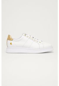 Lauren Ralph Lauren Buty skórzane kolor biały. Nosek buta: okrągły. Zapięcie: sznurówki. Kolor: biały. Materiał: skóra