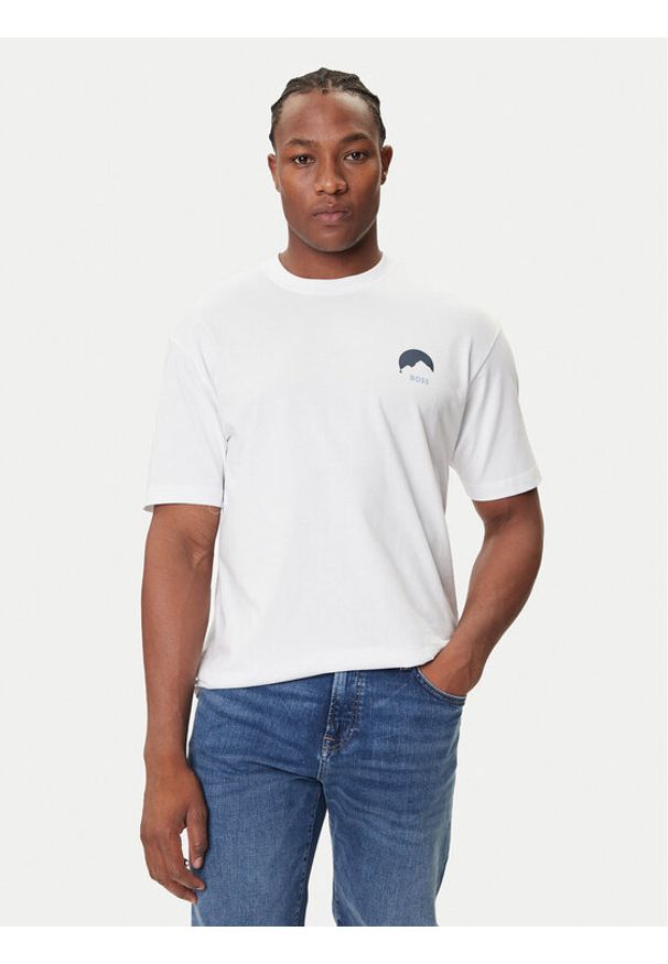BOSS T-Shirt Te_Move 50547087 Biały Relaxed Fit. Kolor: biały. Materiał: bawełna