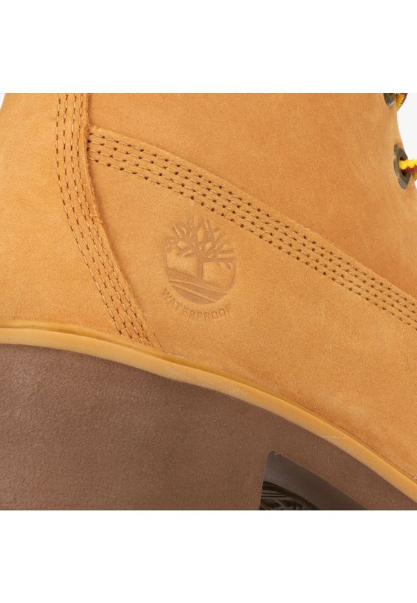 Timberland - TIMBERLAND Kinsley 6 In Waterproof Boot Botki damskie. Kolor: brązowy. Materiał: guma. Szerokość cholewki: normalna. Styl: elegancki, klasyczny